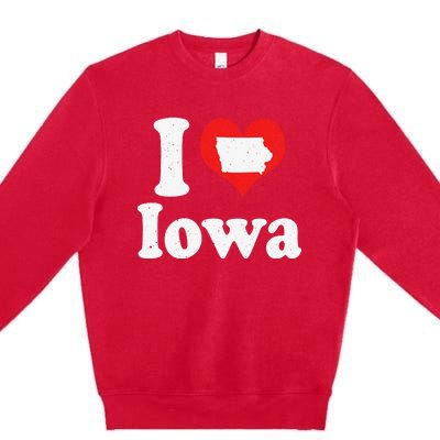 US Proud Citizen America Love State I Heart Iowa Premium Crewneck Sweatshirt