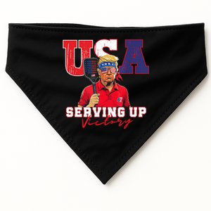 Usa Pickleball Champ Patriotic Trump & Pickleball USA-Made Doggie Bandana