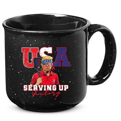 Usa Pickleball Champ Patriotic Trump & Pickleball 15oz Campfire Ceramic Mug