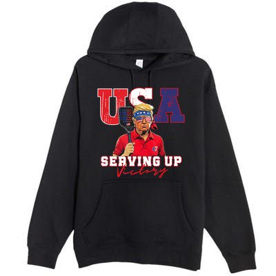 Usa Pickleball Champ Patriotic Trump & Pickleball Premium Pullover Hoodie