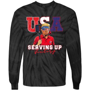 Usa Pickleball Champ Patriotic Trump & Pickleball Tie-Dye Long Sleeve Shirt