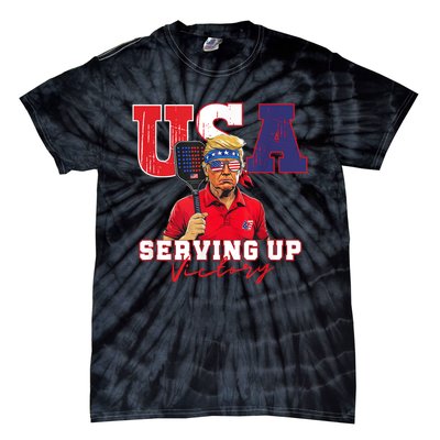 Usa Pickleball Champ Patriotic Trump & Pickleball Tie-Dye T-Shirt