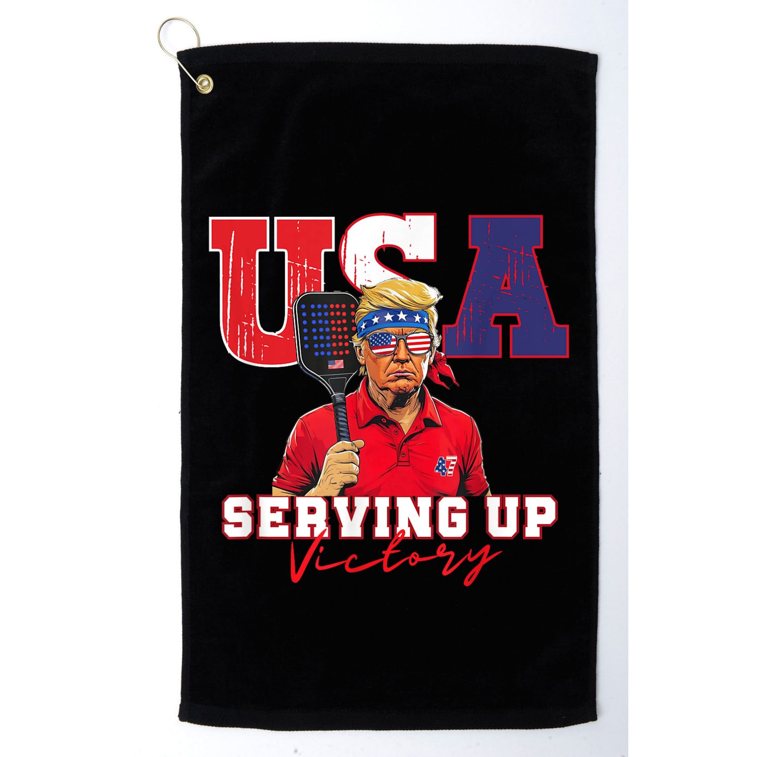 Usa Pickleball Champ Patriotic Trump & Pickleball Golf Towel