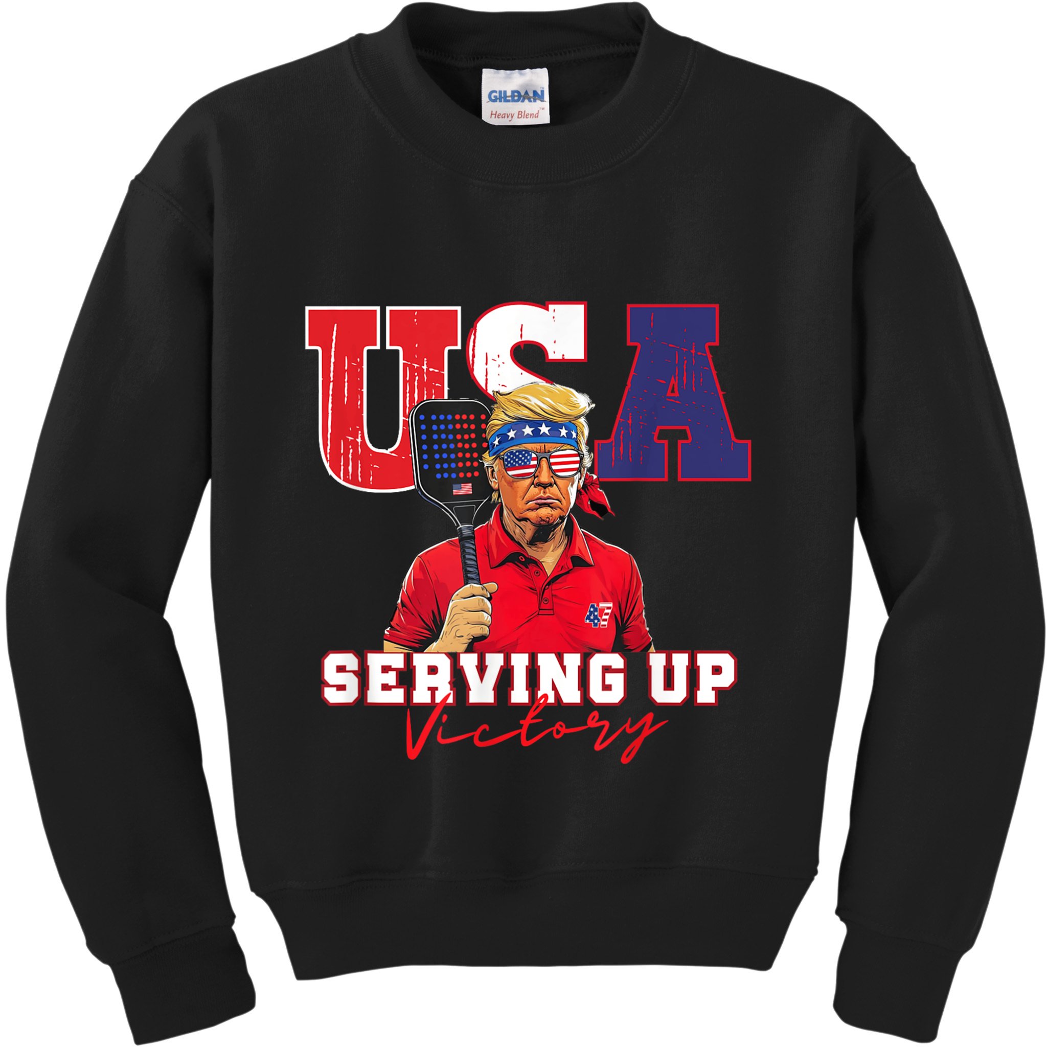 Usa Pickleball Champ Patriotic Trump & Pickleball Kids Sweatshirt