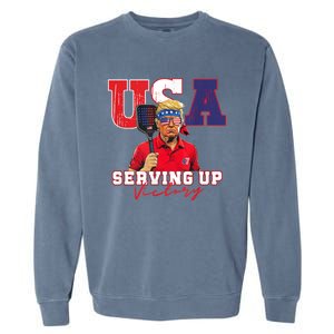 Usa Pickleball Champ Patriotic Trump & Pickleball Garment-Dyed Sweatshirt