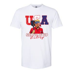 Usa Pickleball Champ Patriotic Trump & Pickleball Softstyle CVC T-Shirt