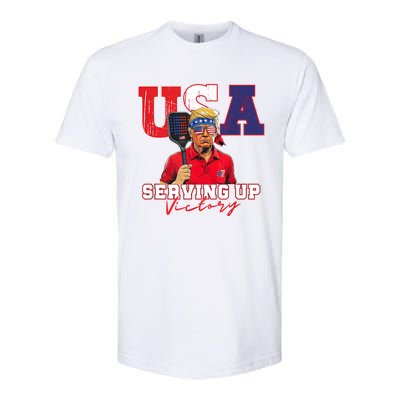 Usa Pickleball Champ Patriotic Trump & Pickleball Softstyle CVC T-Shirt