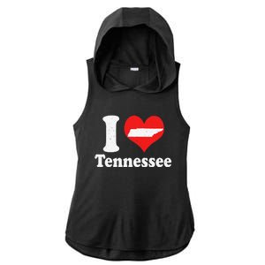 US Proud Citizen America Love State I Heart Tennessee Ladies PosiCharge Tri-Blend Wicking Draft Hoodie Tank