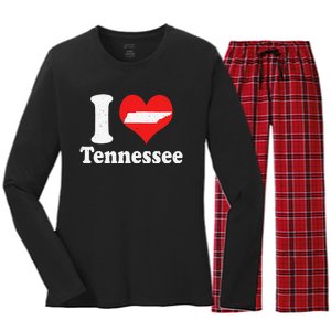 US Proud Citizen America Love State I Heart Tennessee Women's Long Sleeve Flannel Pajama Set 