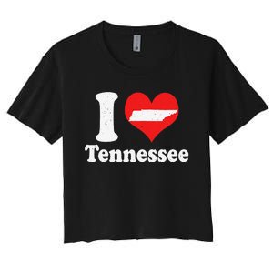 US Proud Citizen America Love State I Heart Tennessee Women's Crop Top Tee