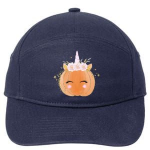 Unicorn Pumpkin Costume Halloween Gift Girls Meaningful Gift 7-Panel Snapback Hat