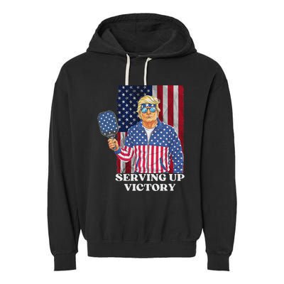 Usa Pickleball Champ Patriotic Trump Political & Pickleball Garment-Dyed Fleece Hoodie