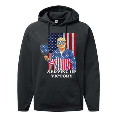 Usa Pickleball Champ Patriotic Trump Political & Pickleball Performance Fleece Hoodie