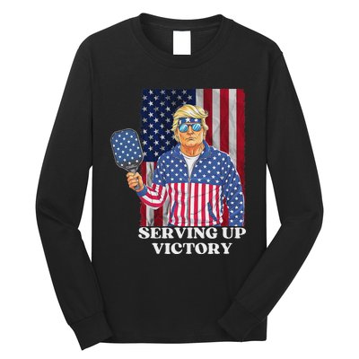 Usa Pickleball Champ Patriotic Trump Political & Pickleball Long Sleeve Shirt