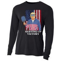 Usa Pickleball Champ Patriotic Trump Political & Pickleball Cooling Performance Long Sleeve Crew