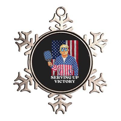 Usa Pickleball Champ Patriotic Trump Political & Pickleball Metallic Star Ornament