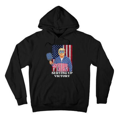 Usa Pickleball Champ Patriotic Trump Political & Pickleball Tall Hoodie