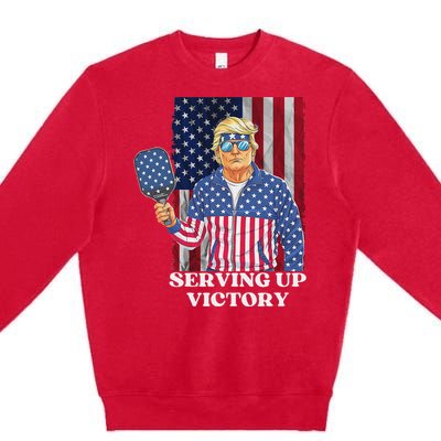 Usa Pickleball Champ Patriotic Trump Political & Pickleball Premium Crewneck Sweatshirt