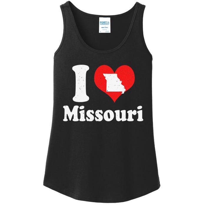 US Proud Citizen America Love State I Heart Missouri Ladies Essential Tank