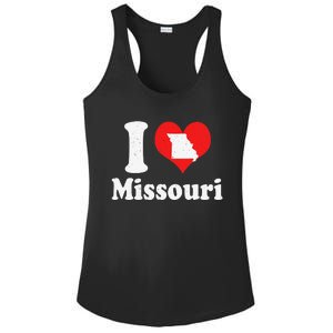 US Proud Citizen America Love State I Heart Missouri Ladies PosiCharge Competitor Racerback Tank