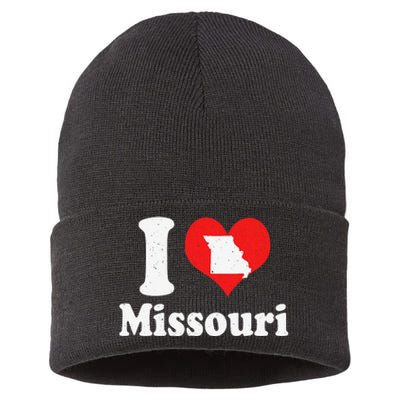 US Proud Citizen America Love State I Heart Missouri Sustainable Knit Beanie