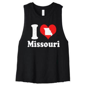 US Proud Citizen America Love State I Heart Missouri Women's Racerback Cropped Tank