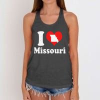 US Proud Citizen America Love State I Heart Missouri Women's Knotted Racerback Tank