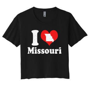 US Proud Citizen America Love State I Heart Missouri Women's Crop Top Tee