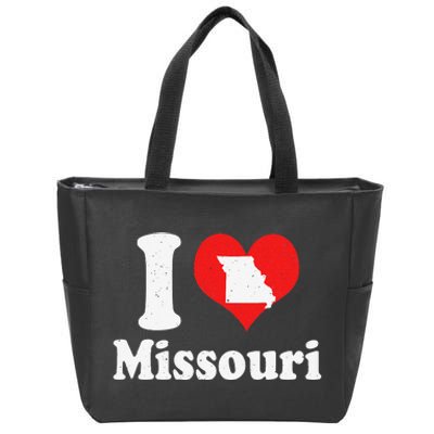 US Proud Citizen America Love State I Heart Missouri Zip Tote Bag