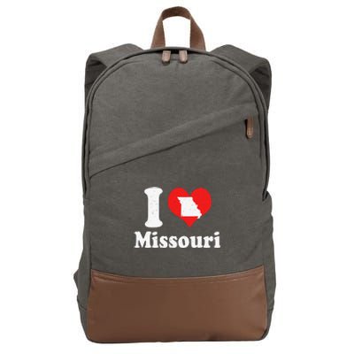 US Proud Citizen America Love State I Heart Missouri Cotton Canvas Backpack