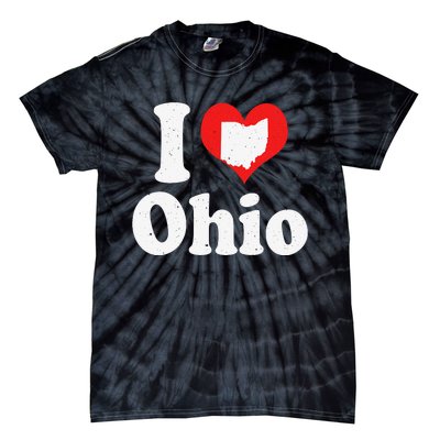 US Proud Citizen America Love State I Heart Ohio Tie-Dye T-Shirt