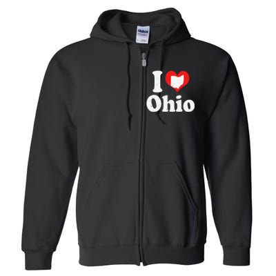 US Proud Citizen America Love State I Heart Ohio Full Zip Hoodie