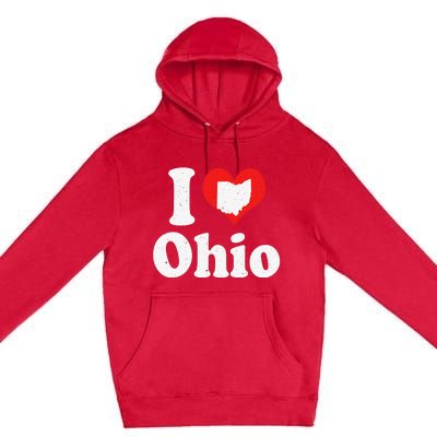 US Proud Citizen America Love State I Heart Ohio Premium Pullover Hoodie