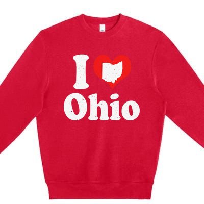 US Proud Citizen America Love State I Heart Ohio Premium Crewneck Sweatshirt