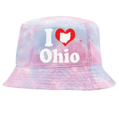 US Proud Citizen America Love State I Heart Ohio Tie-Dyed Bucket Hat