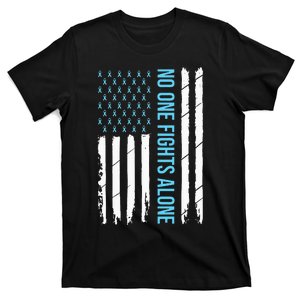 USA Prostate Cancer Awareness Light Blue Ribbon Survivor T-Shirt