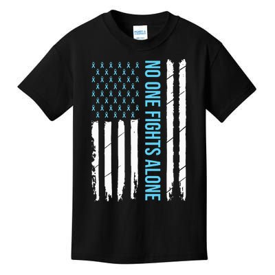 USA Prostate Cancer Awareness Light Blue Ribbon Survivor Kids T-Shirt