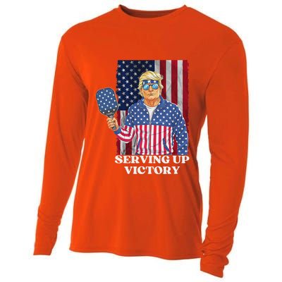 Usa Pickleball Champ Patriotic Trump Cooling Performance Long Sleeve Crew