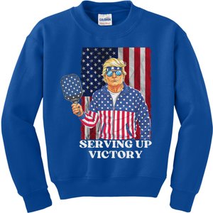 Usa Pickleball Champ Patriotic Trump Kids Sweatshirt