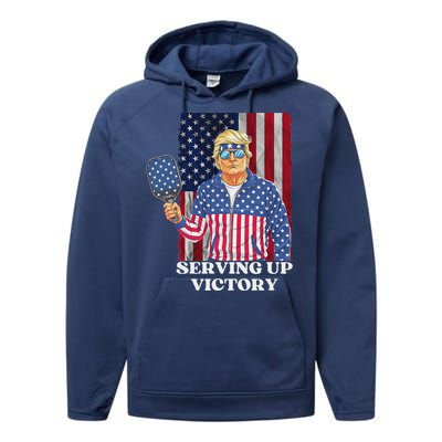 Usa Pickleball Champ Patriotic Trump Performance Fleece Hoodie