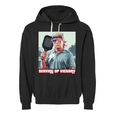 Usa Pickleball Champ Patriotic Trump Political & Pickleball Garment-Dyed Fleece Hoodie
