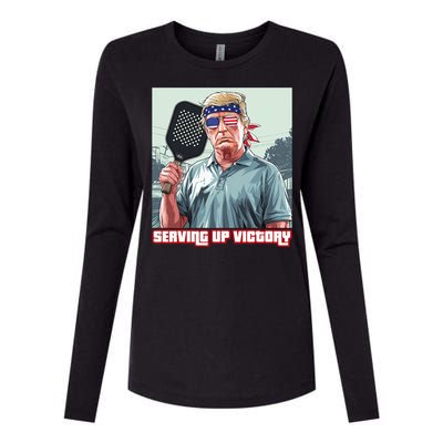 Usa Pickleball Champ Patriotic Trump Political & Pickleball Womens Cotton Relaxed Long Sleeve T-Shirt