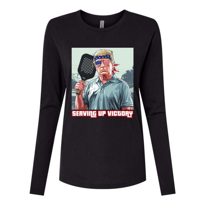 Usa Pickleball Champ Patriotic Trump Political & Pickleball Womens Cotton Relaxed Long Sleeve T-Shirt