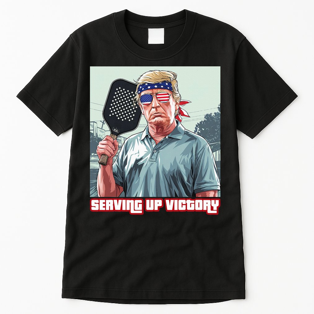 Usa Pickleball Champ Patriotic Trump Political & Pickleball Tall T-Shirt