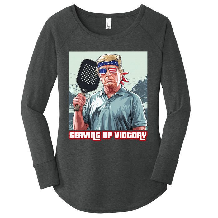 Usa Pickleball Champ Patriotic Trump Political & Pickleball Women's Perfect Tri Tunic Long Sleeve Shirt