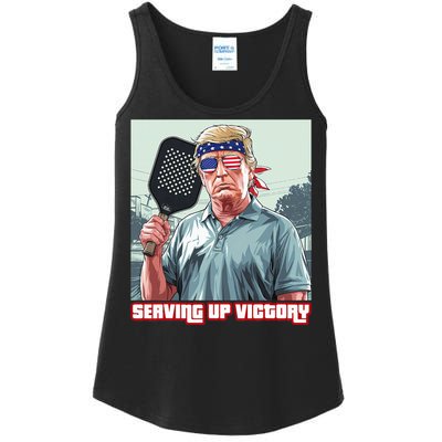 Usa Pickleball Champ Patriotic Trump Political & Pickleball Ladies Essential Tank