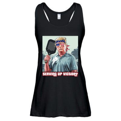 Usa Pickleball Champ Patriotic Trump Political & Pickleball Ladies Essential Flowy Tank