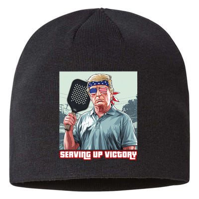 Usa Pickleball Champ Patriotic Trump Political & Pickleball Sustainable Beanie