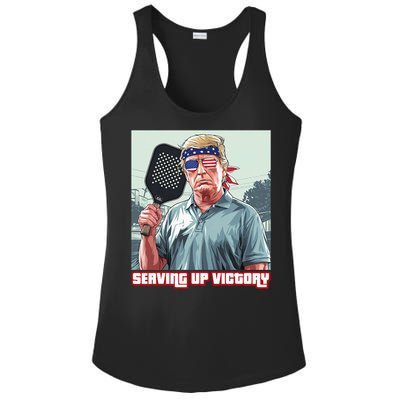 Usa Pickleball Champ Patriotic Trump Political & Pickleball Ladies PosiCharge Competitor Racerback Tank