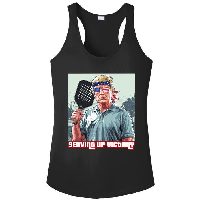 Usa Pickleball Champ Patriotic Trump Political & Pickleball Ladies PosiCharge Competitor Racerback Tank